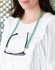 Amazonite beads mask & glass chain