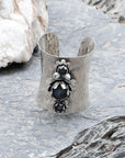 Erica Traditional flower silver cuff