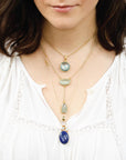 Gold plated silver blue topaz pendant