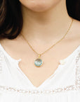 Gold plated silver blue topaz pendant
