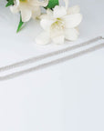 Chalcedony beads silver mask & glass chain
