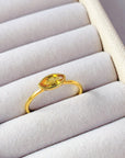 Yellow stone 18K Gold Plated Silver 925 Ring