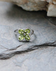 Ame Garnet, Blue Topaz, Peridot & Citrine Gemstone Silver 925 Ring