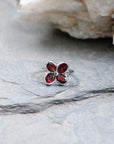 Ame Garnet, Blue Topaz, Peridot & Citrine Gemstone Silver 925 Ring