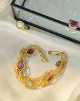 Titan 18K Gold Plated Silver 925 Tourmaline Layered Bracelet
