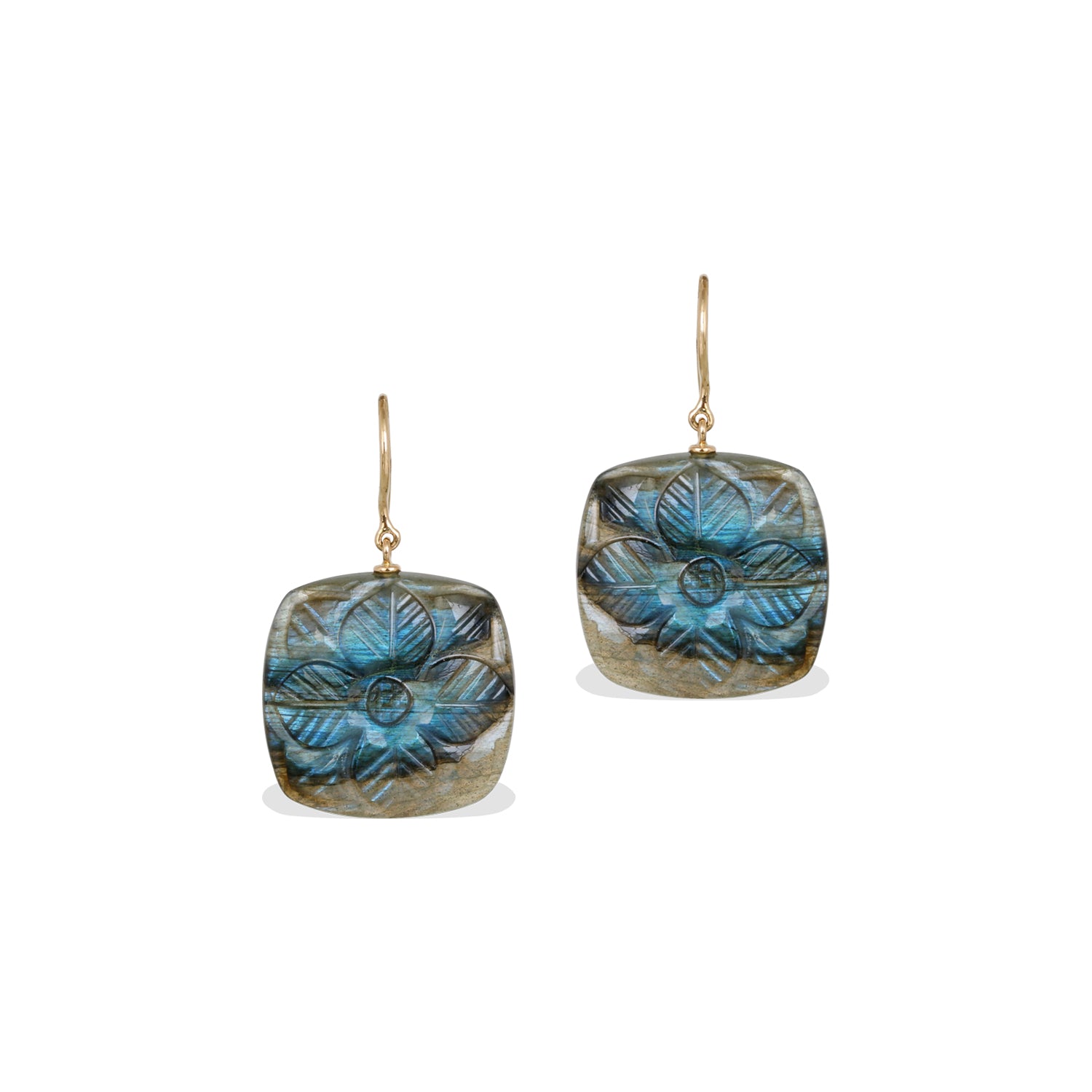 Labradorite 18K Gold Earrings