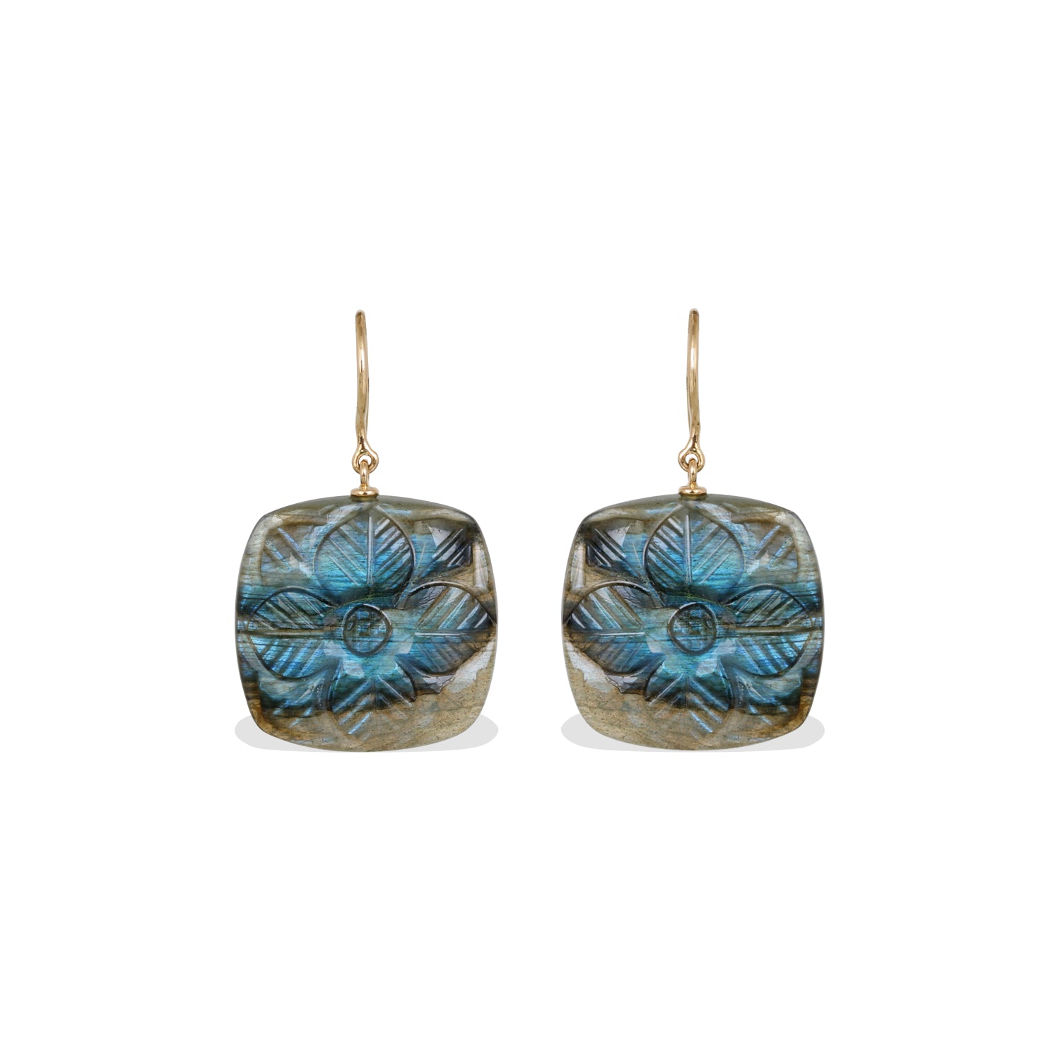 Labradorite 18K Gold Earrings