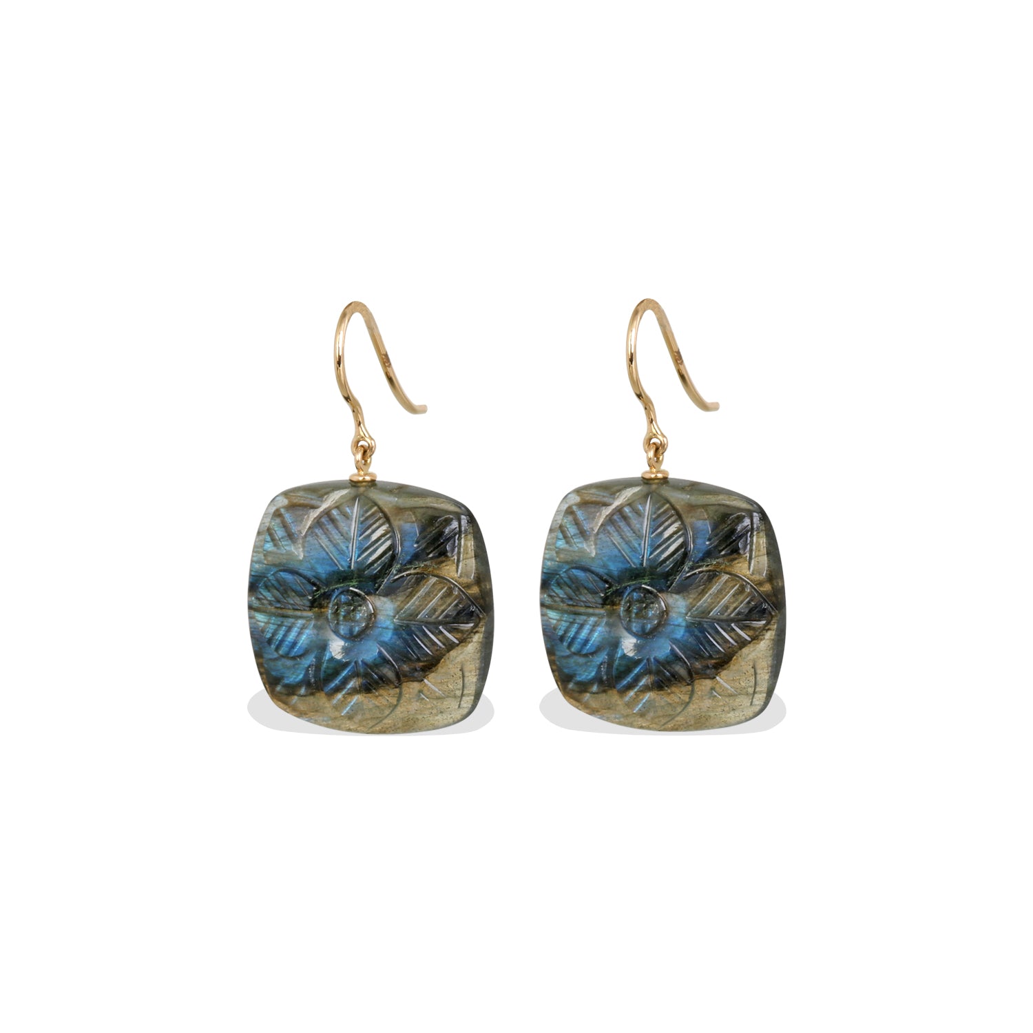 Labradorite 18K Gold Earrings