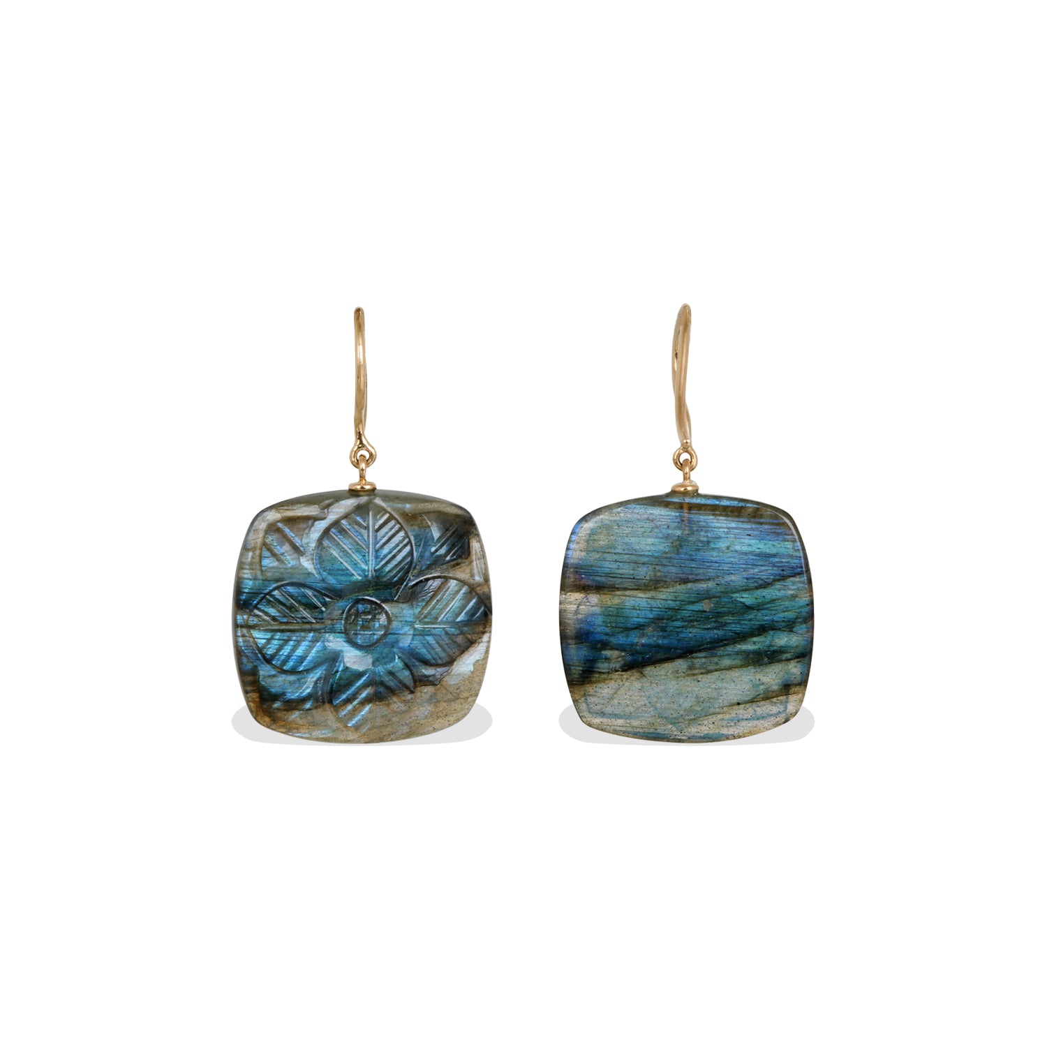 Labradorite 18K Gold Earrings