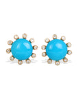 Turquoise & Diamond 14K Gold Earrings