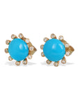 Turquoise & Diamond 14K Gold Earrings