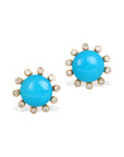 Turquoise & Diamond 14K Gold Earrings