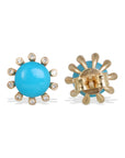 Turquoise & Diamond 14K Gold Earrings