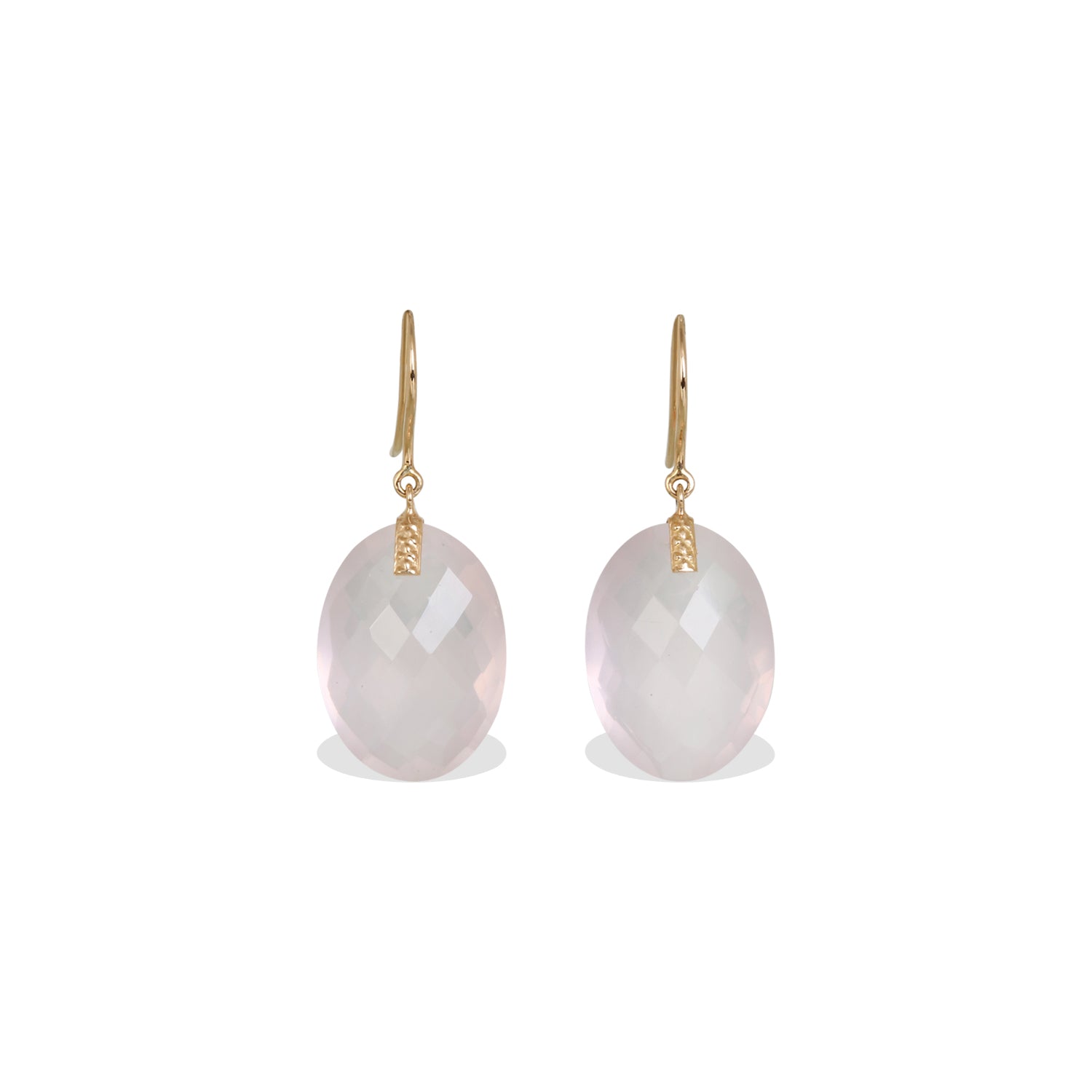 Rose Quartz 18K Gold Earrings