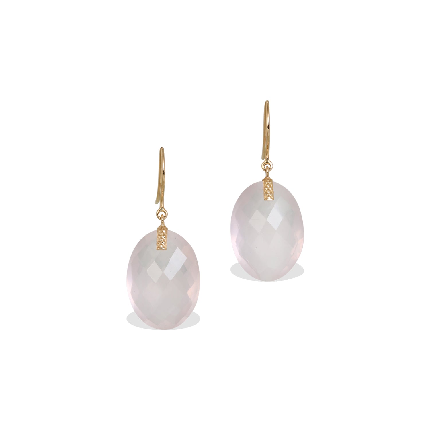 Rose Quartz 18K Gold Earrings