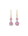 Watermelon Tourmaline & Diamond 18K Gold Earrings