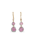 Watermelon Tourmaline & Diamond 18K Gold Earrings