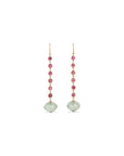 Green Amethyst & Tourmaline 18K Gold Earrings