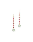 Green Amethyst & Tourmaline 18K Gold Earrings