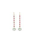 Green Amethyst & Tourmaline 18K Gold Earrings
