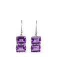 Amethyst 18K White Gold Earrings
