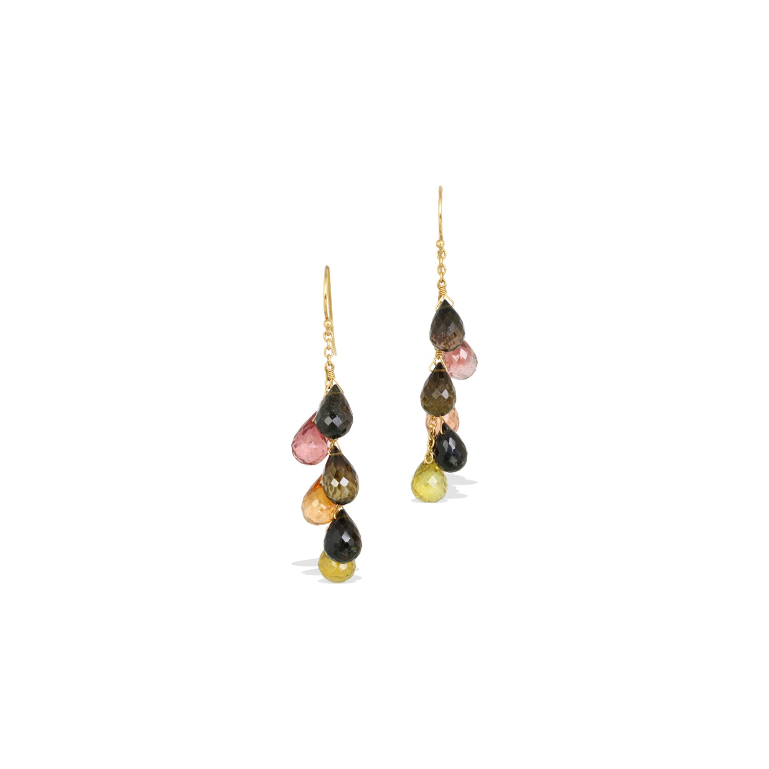 Tourmaline Colorstone 18K Gold Earrings
