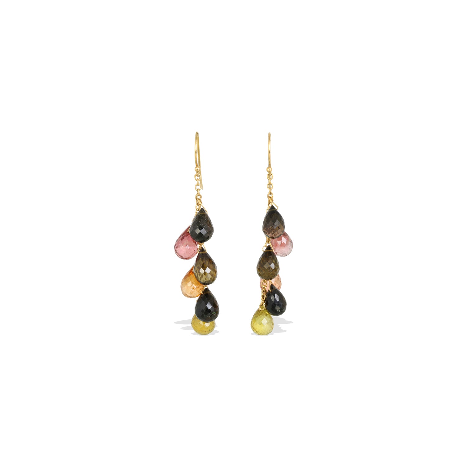 Tourmaline Colorstone 18K Gold Earrings