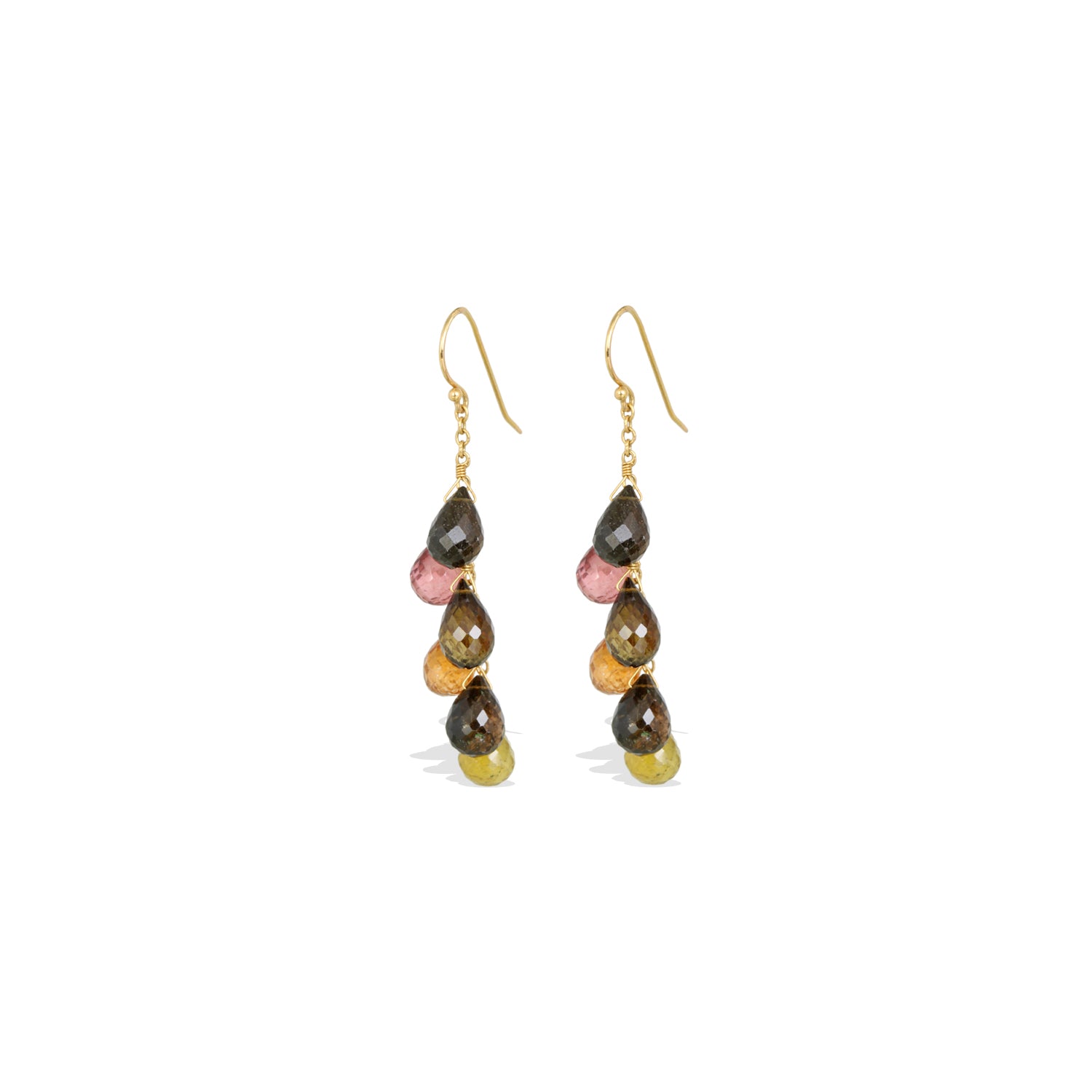 Tourmaline Colorstone 18K Gold Earrings