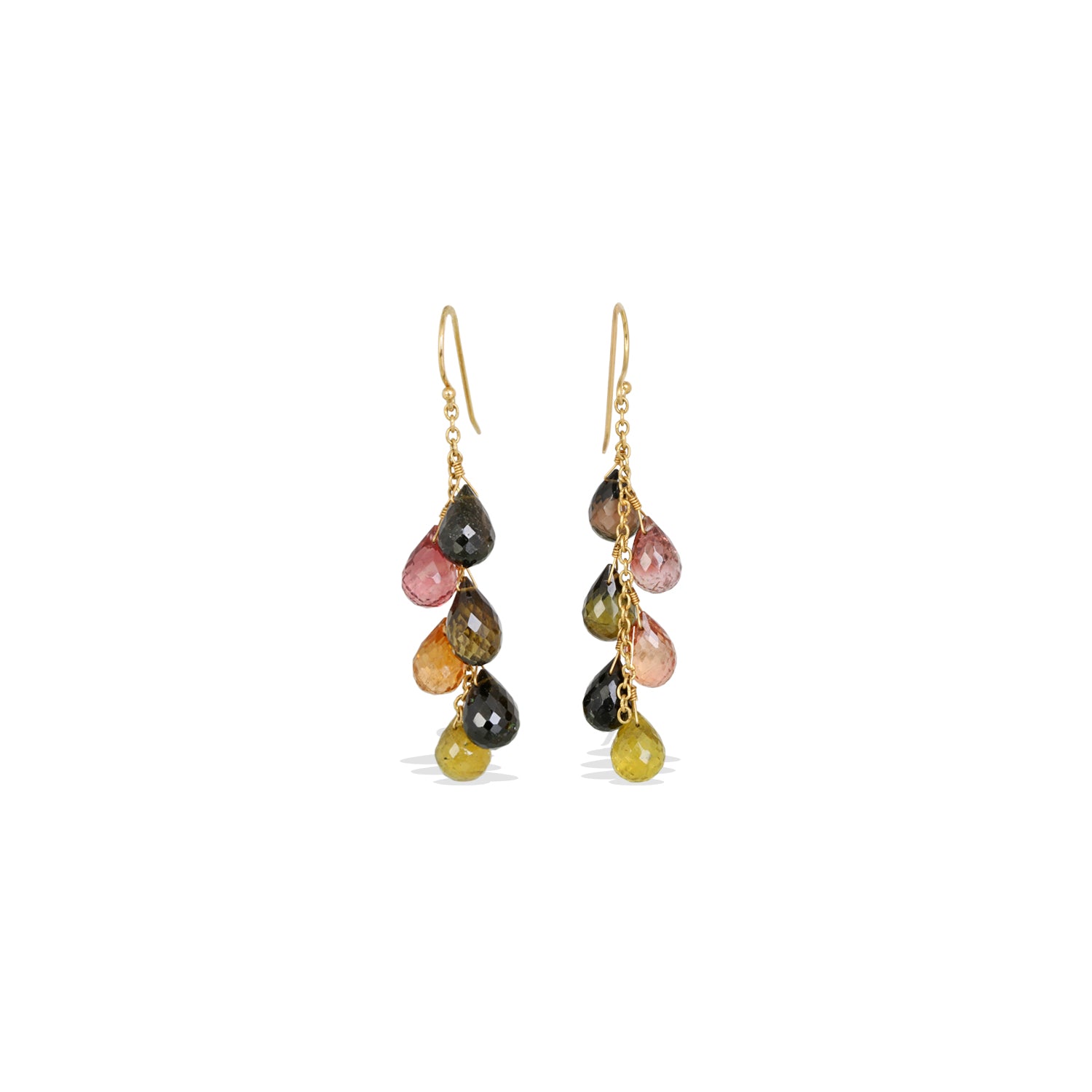Tourmaline Colorstone 18K Gold Earrings