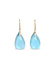 Blue Topaz Drop 18K Gold Earrings