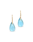 Blue Topaz Drop 18K Gold Earrings