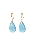 Blue Topaz Drop 18K Gold Earrings