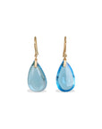 Blue Topaz Drop 18K Gold Earrings