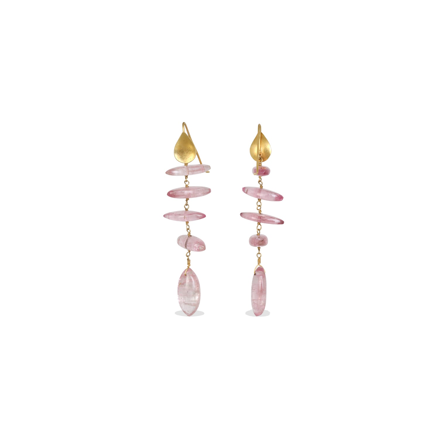 Pink Tourmaline 18K Gold Earrings