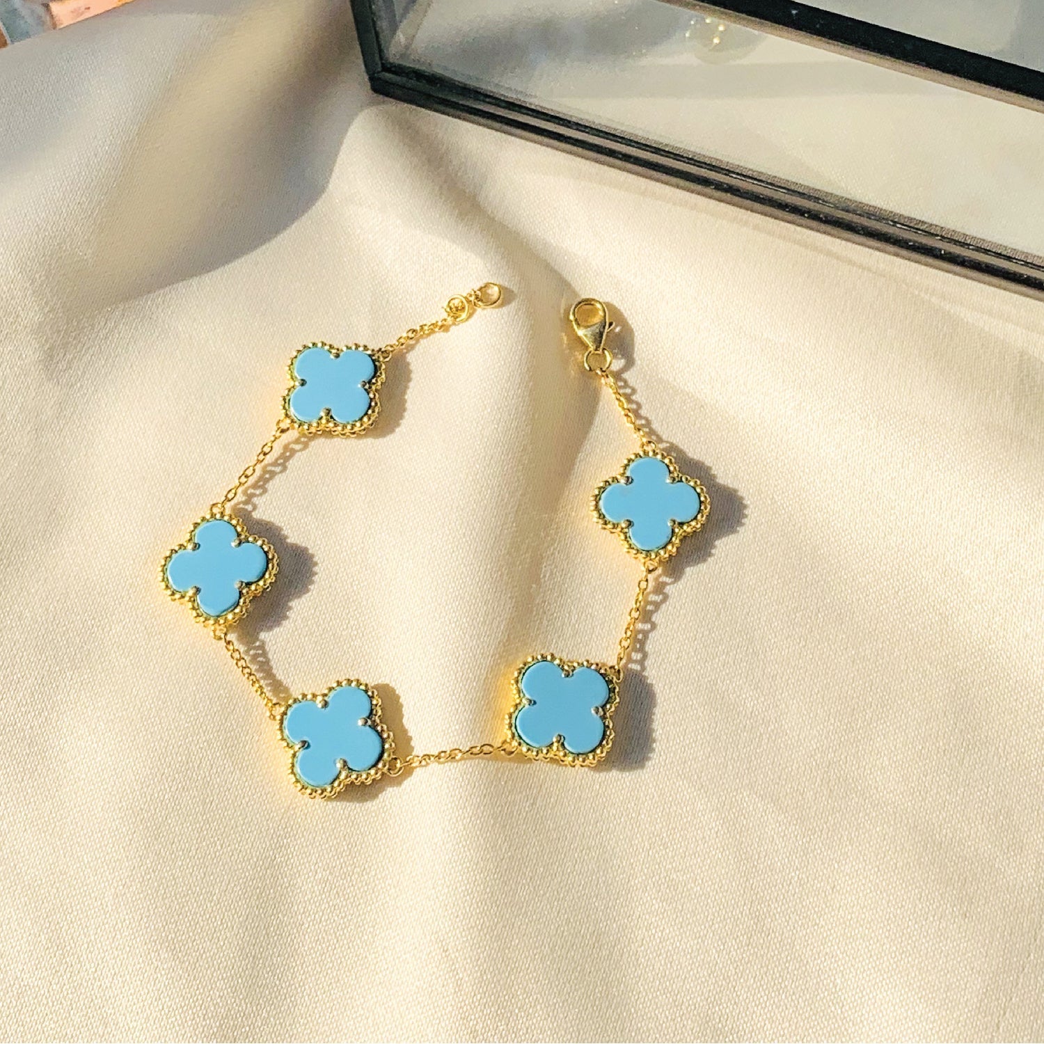 Haset 18K Gold Plated Silver 925 Turquoise Bracelet