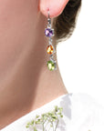Ridge Color Stone Earrings