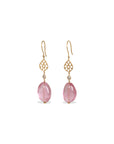Pink Tourmaline & Diamond 18K Earrings