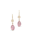 Pink Tourmaline & Diamond 18K Earrings