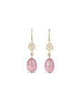 Pink Tourmaline & Diamond 18K Earrings