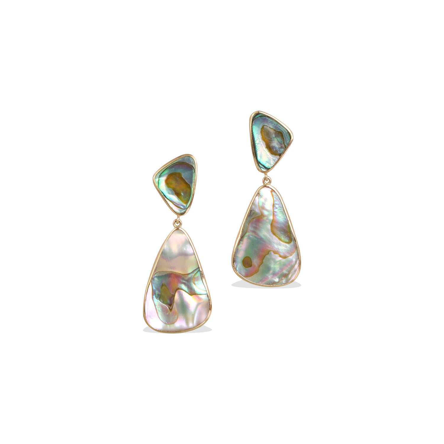 Abalone 18K Gold Earrings