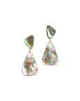 Abalone 18K Gold Earrings