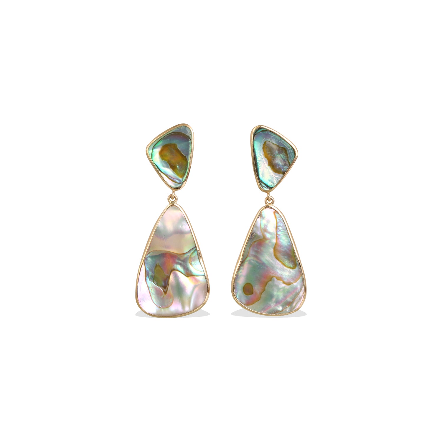 Abalone 18K Gold Earrings