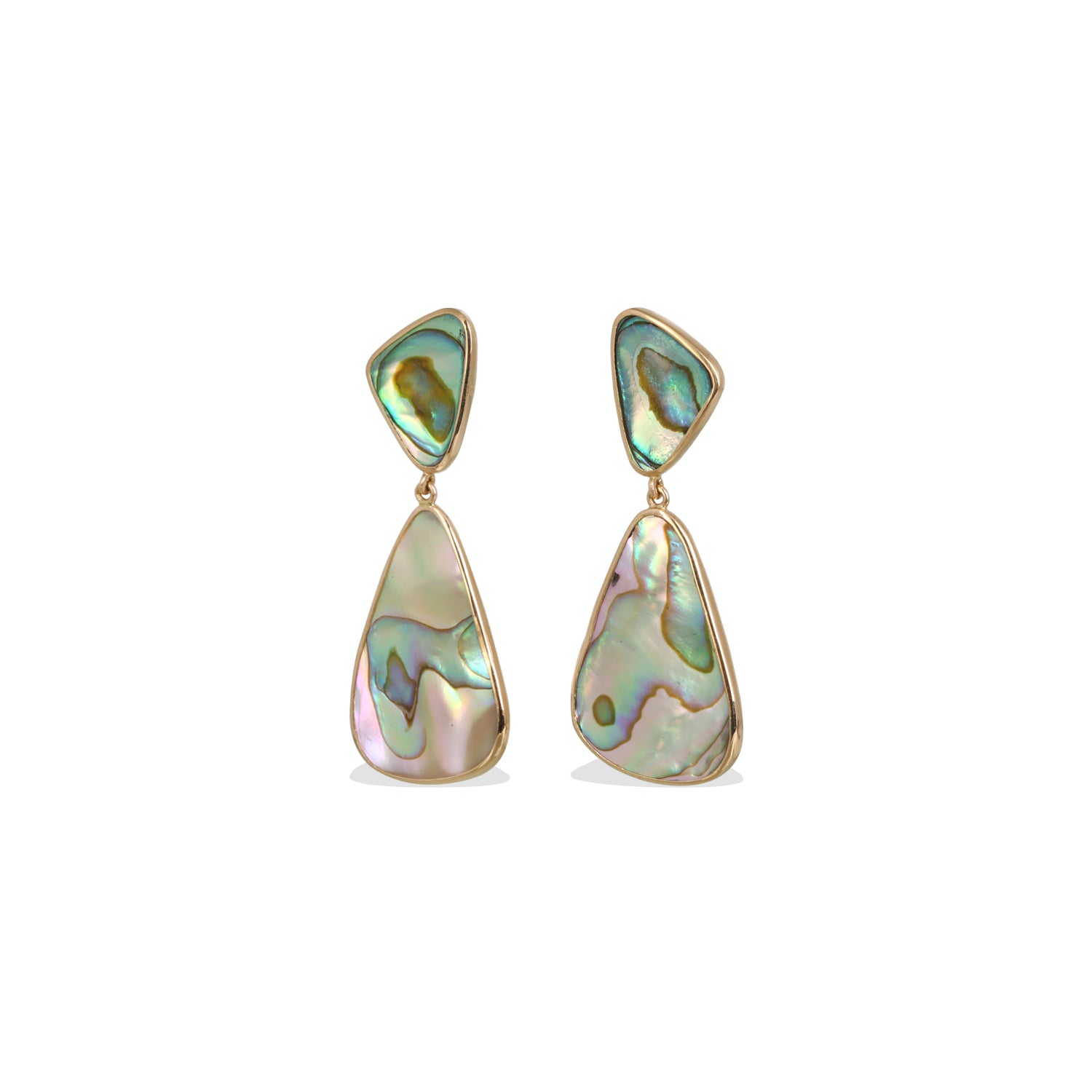 Abalone 18K Gold Earrings