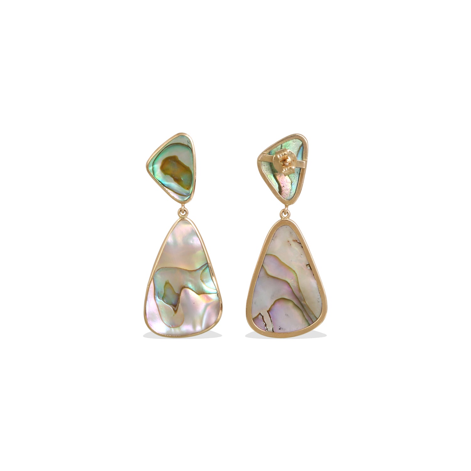 Abalone 18K Gold Earrings