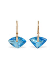 Blue Topaz 18K Gold Earrings with Diamonds