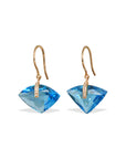 Blue Topaz 18K Gold Earrings with Diamonds