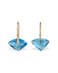 Blue Topaz 18K Gold Earrings with Diamonds
