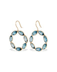 Blue Topaz Loop 18K Gold Earrings