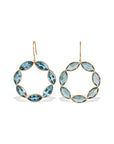 Blue Topaz Loop 18K Gold Earrings