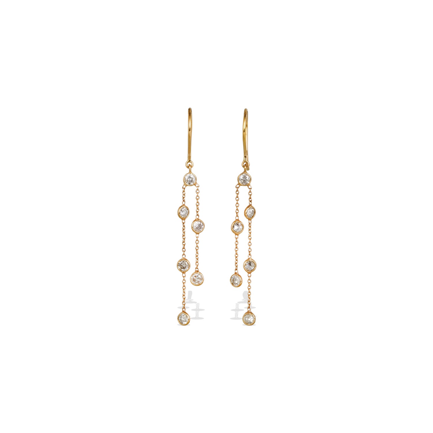 Diamond Drop 18K Gold Earrings